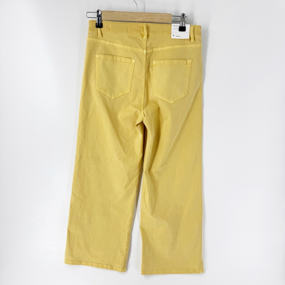 J.Jill Denim High Rise Full Leg Crop Jeans 4 Regular Light Pomelo Yellow New - Picture 9 of 9